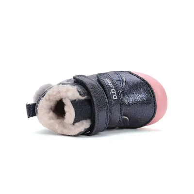 D.D.Step kék Kislány téli bélelt Vízlepergető Zárt cipő Őzikével #W066-52733A