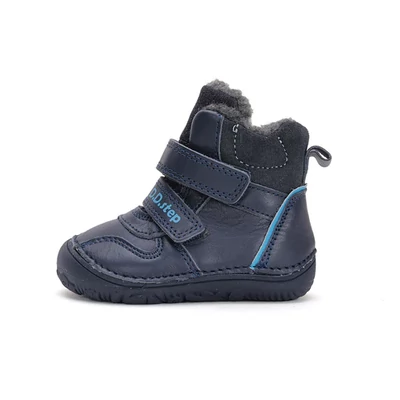 D.D.Step kék Kisfiú Barefoot Bélelt bokacipő minta nélküll #W073-42814A