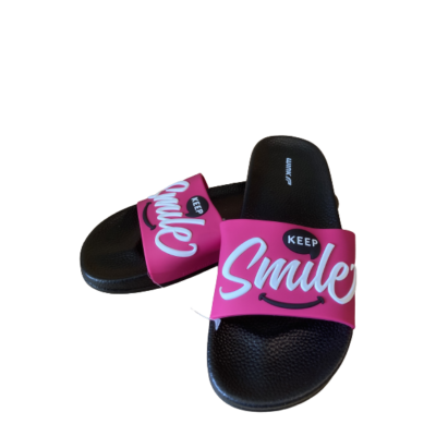 Wink női  papucs pink fehér fekete talp smile mintával  wink14